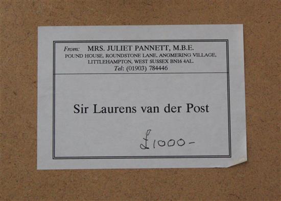 Juliet Pannett (1911-2005) Portrait of Laurens Van Der Post, 16 x 12in.